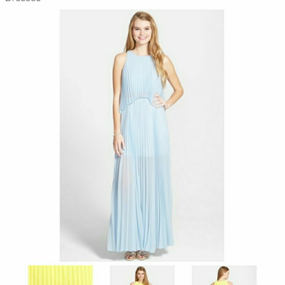 Shaina Pleated Georgette Popover Gown